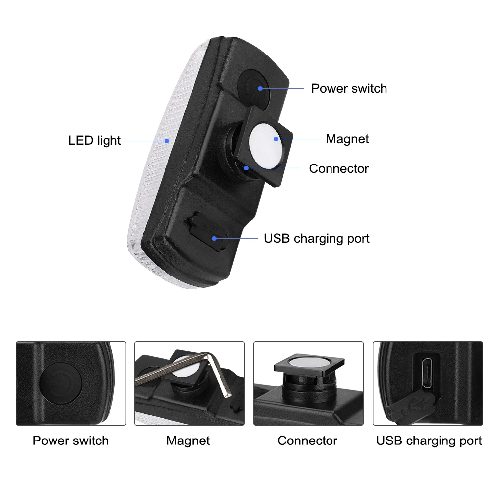 8 режимов светодиодный велосипедный Светильник Велоспорт Хвост светильник USB