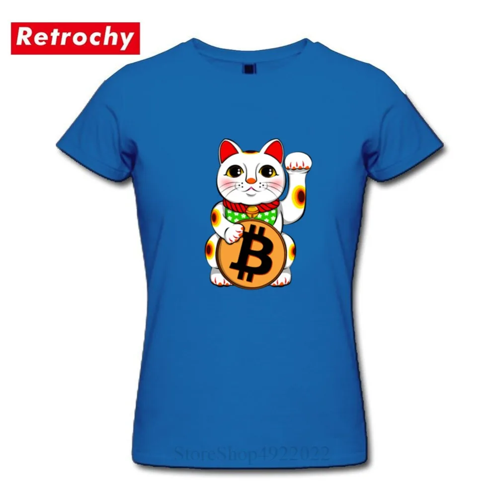 Новая мода футболка Биткоин Графический Симпатичные Lucky Cat манэки нэко \ футболки