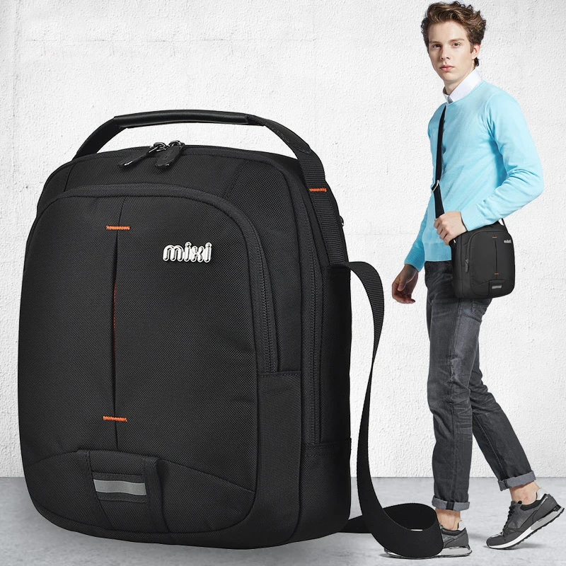 

Mixi Fashion One Shoulder Bag for Men Youth Boys Crossbody Causal Bag Versatile Small Flap Black 8 inch Waterproof M5191