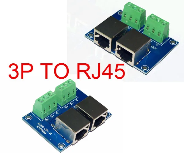 3Pin терминальный адаптер RJ4 3P к RJ45 конвертеры пластина DMX контроллер декодер