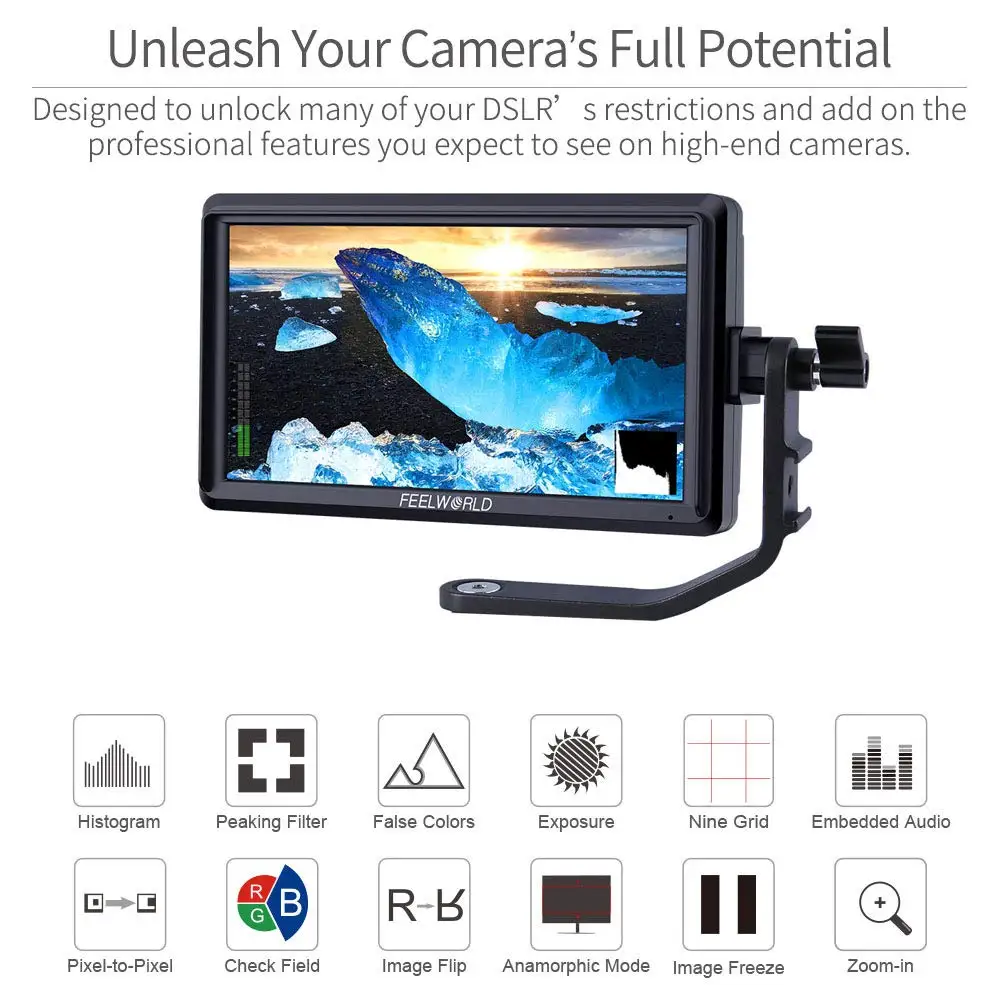 FEELWORLD S55 5 5-дюймовый IPS в области цифровой зеркальной камеры монитор фокусировки