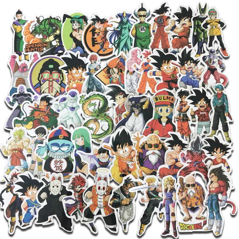AQK 50 шт. Аниме Драконий жемчуг Z наклейки Супер Saiyan Goku граффити Bomb Pack для
