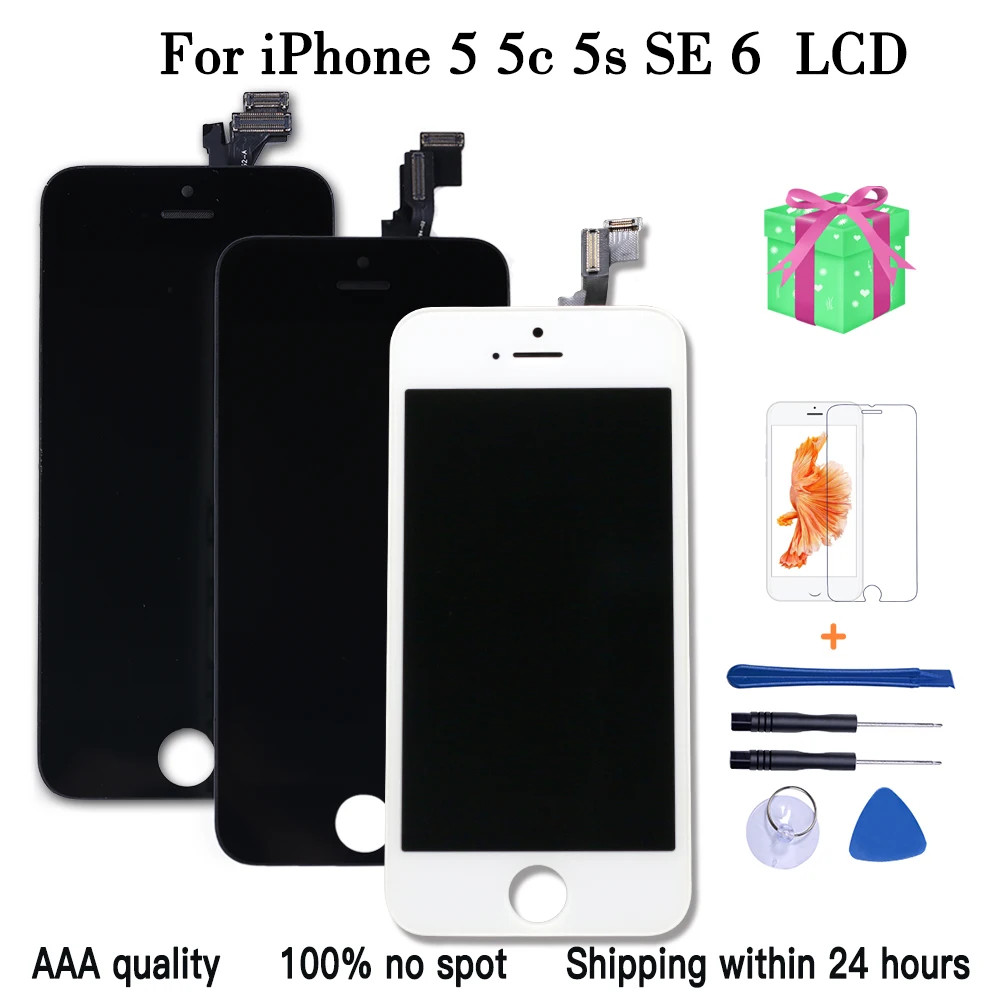 ЖК экран AAAAA Для iPhone 5 5C сменный сенсорный с дигитайзером в сборе для 6|Экраны