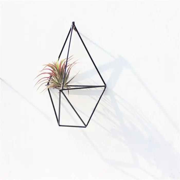 Прекрасный настенный держатель для воздушных растений неправильная Геометрическая металлическая подвесная стойка для ветки Eave потолок XH8Z AU02