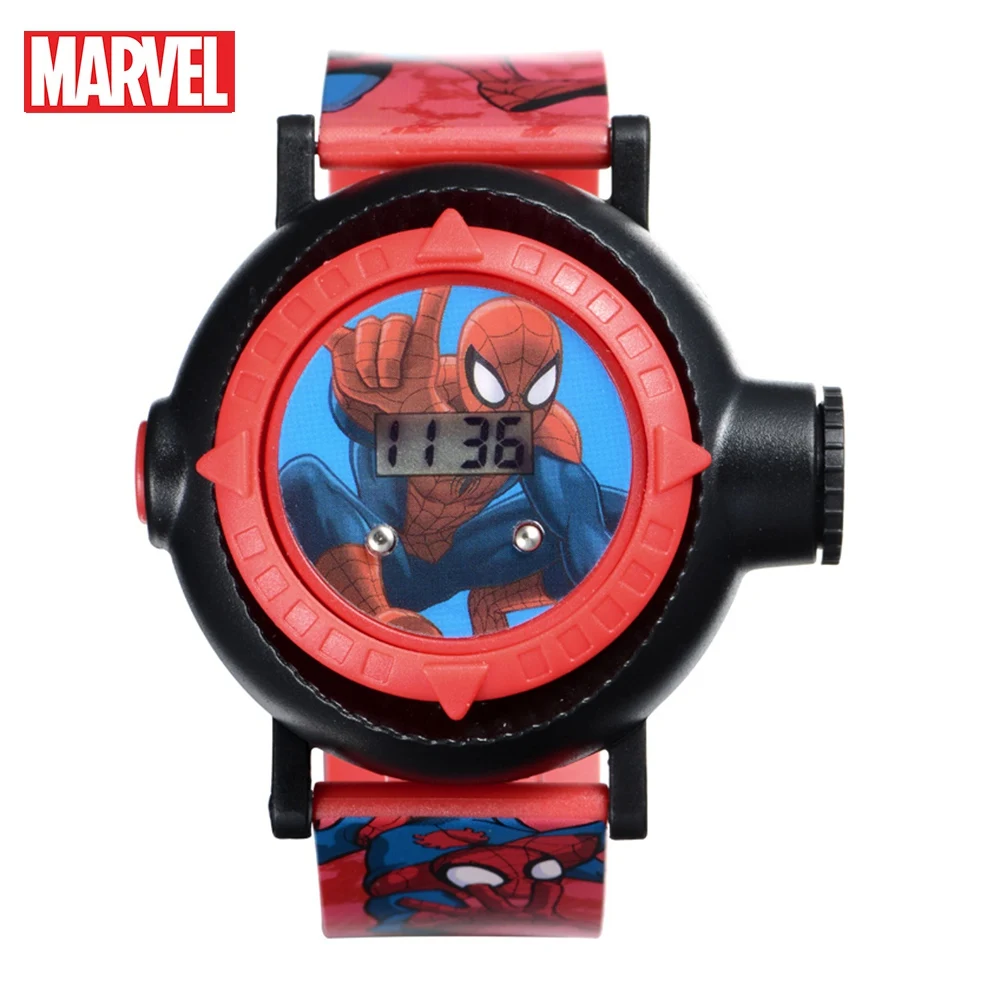 Marvel Ultimate Spider-Man Project 10 Hero узоры удивительные детские спортивные цифровые часы детский проектор Время Дата резиновые часы
