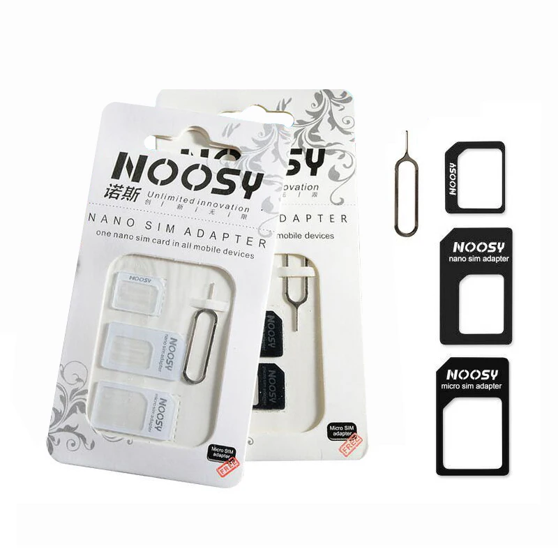 500pcs Nano SIM Card Adapter 4 in 1 micro sim adapter with Eject Pin Key for iPhone 4/4s/5/5S/Samsung/Huawei/xiaomi holder | Мобильные