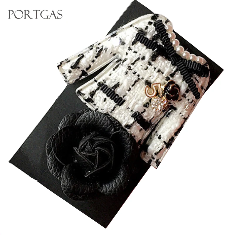 Белый черный Камелия броши набор для женщин одежда бант цветок камелии No.5