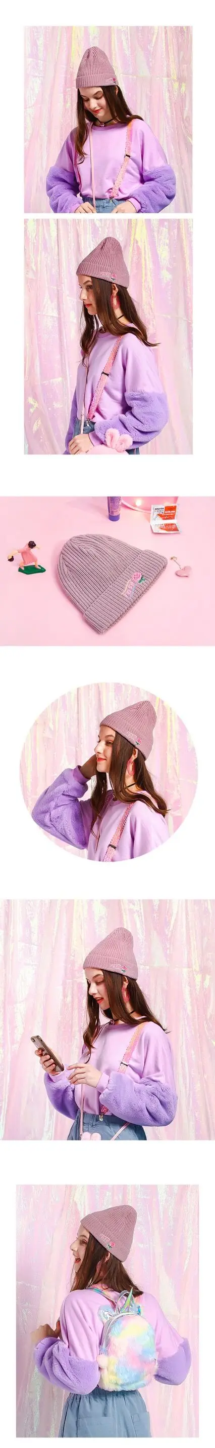 Bentoy розовая Кепка Сейлор Мун Мода для девочек кепки с вышивкой Корея Harajuku Skullies& Beanies красота Новое поступление в форме сердца керлинг