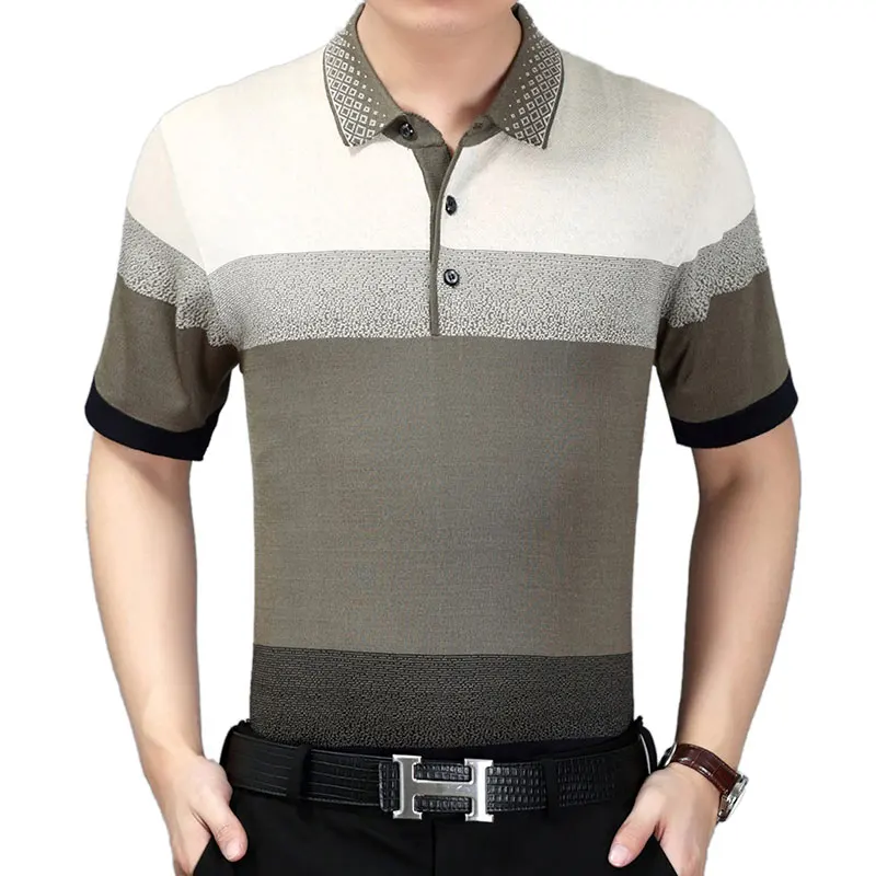 2018 NEW Striped Polo Shirts Men Clothes Short Sleeve Men's Casual Regular fit Cotton Polos Para Hombre 131606 | Мужская одежда