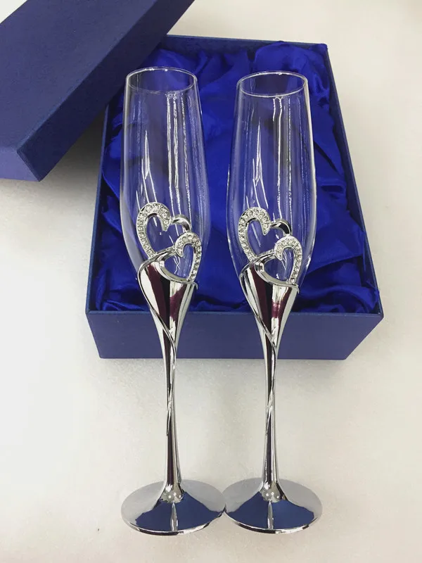 1 комплект хрустальные бокалы под шампанское на свадьбу тостовые флейты