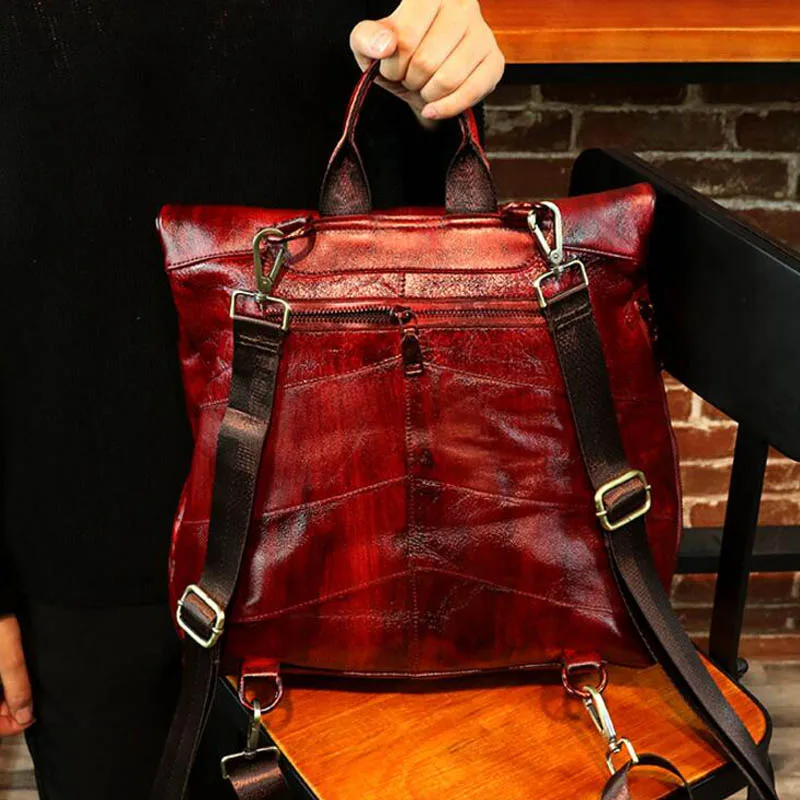 Женский рюкзак с защитой от кражи CHSANATO Черный дорожный школьный из натуральной