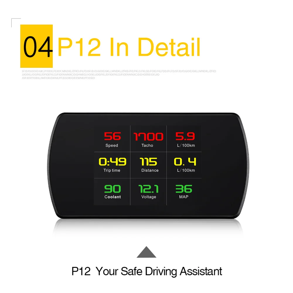 OBDSPACE P12 OBD2 Head Up дисплей бортовой цифровой компьютер Smart HUD Спидометр напряжение расход топлива сигнализация OBDII дисплей