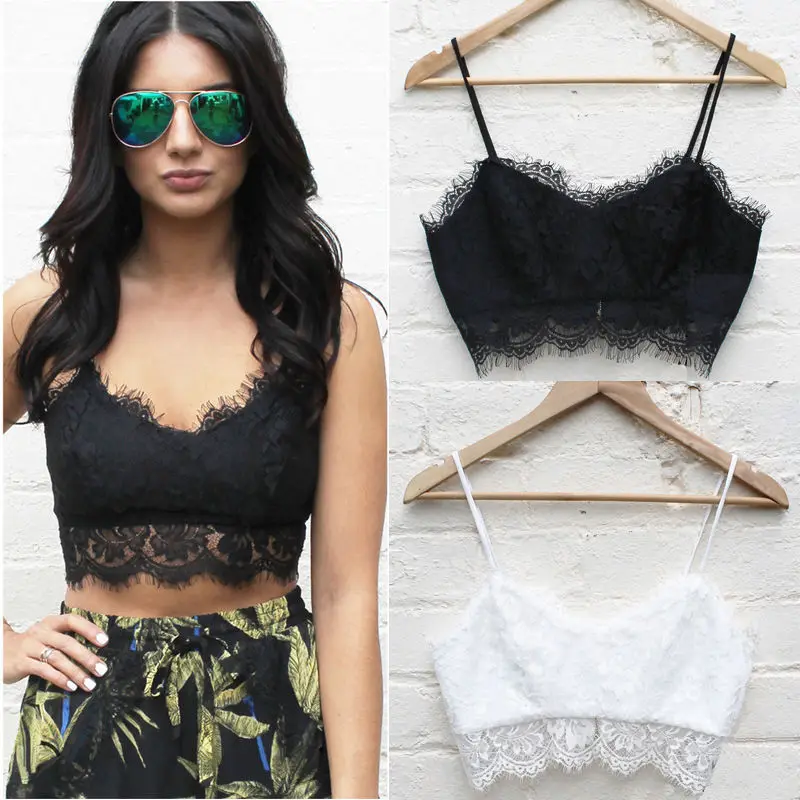 

Summer Style Women Crop Tops New Womens Ladies Cami Sleeveless Lace Vest Top Sexy Lace Crop Camis Hollow Sleeveless Tops