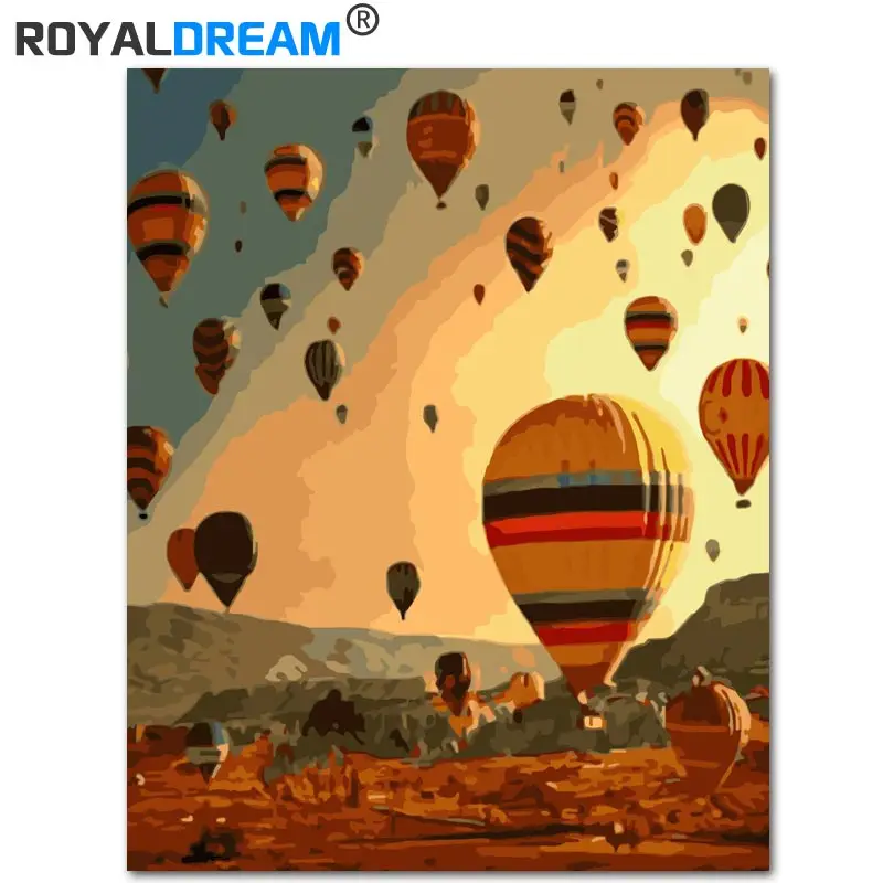 Воздушный шар ROYALDREAM набор для рисования по номерам на холсте|Рисование и