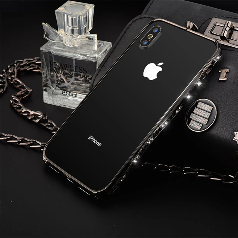 Блестящие стразы бампер чехол для iPhone 11 XS Max XR X 8 7 6 S Plus чехол s диаманта Bling «любящее сердце» с декоративной металлической пряжкой и Алюминий рамка