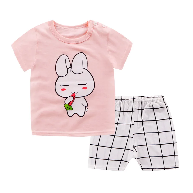Lovely Rabbit Cartoon Baby Boy Clothing Outfits 2019 Summer Fashion Girl Sets | Детская одежда и обувь