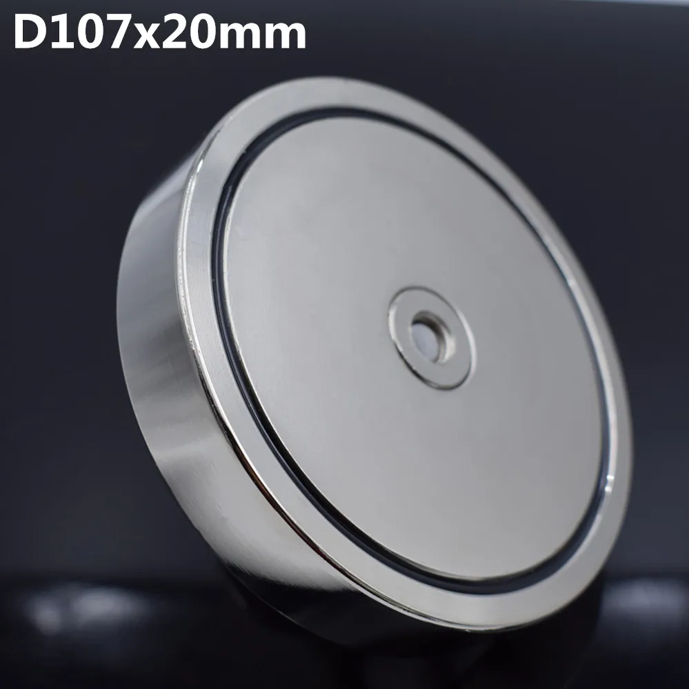 Неодимовый магнит D107x20mm супер сильный Мощный поисковый магнит 550 кг Магнитный рыболовный спасательный Постоянный NdfeB держатель
