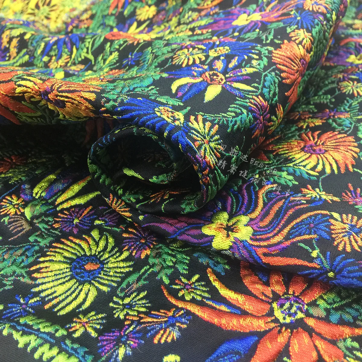 Европейская и американская Высококачественная жаккардовая ткань с зелеными