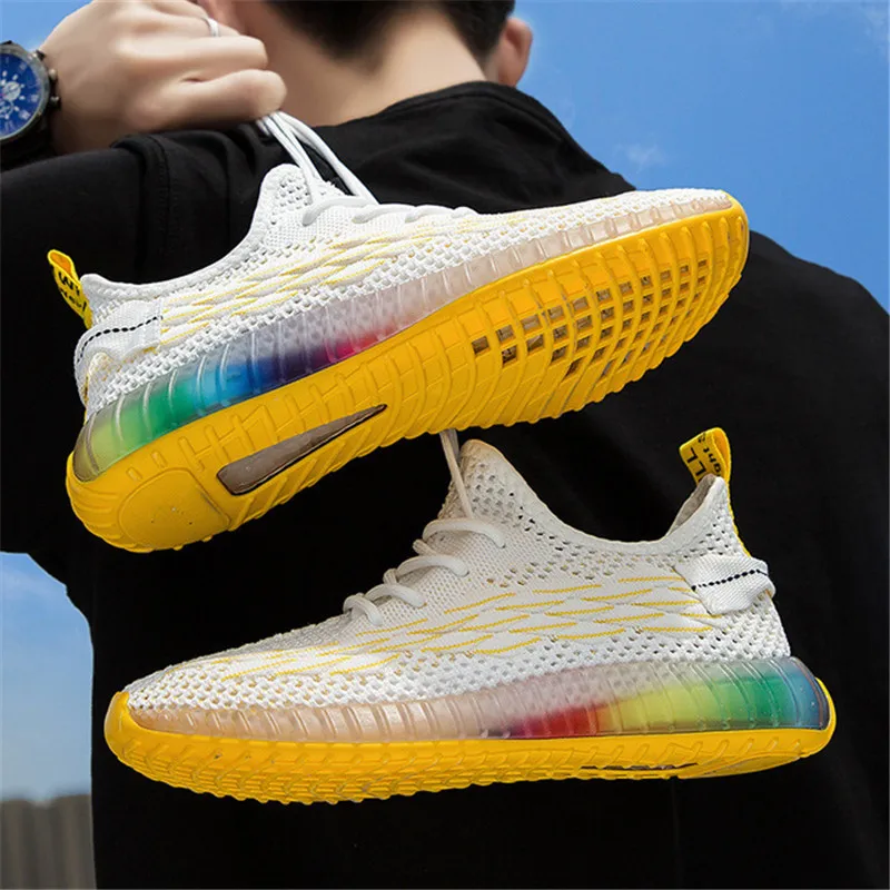 Мужская обувь для бега спортивная из дышащего материала с узором рыбы