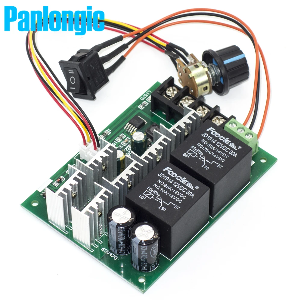 Panlongic DC 9-50V 40A DC регулятор скорости двигателя Реверсивный ШИМ контроллер 12V 24V 36V 48V 2000W Переключатель обратного хода