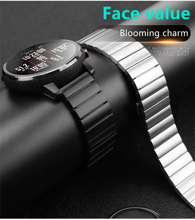 20 мм 22 мм ремешок для часов AMAZFIT Pace/Amazfit Stratos 2/Amazfit Bip из нержавеющей стали Quick release часы аксессуары