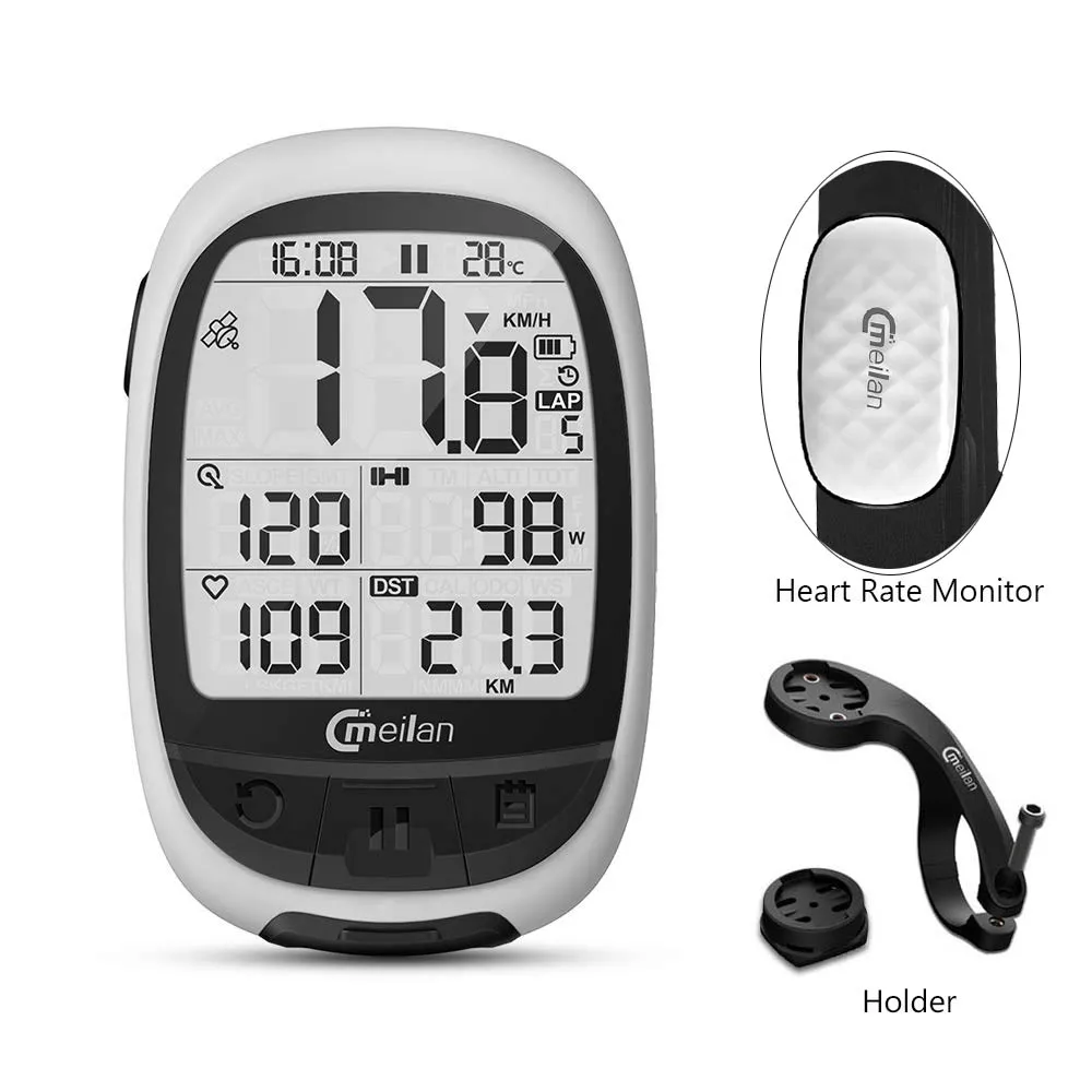 M2xC5 Gps велокомпьютер gps навигация для велосипеда Спидометр M1 M2 может поддерживать соединение с датчиком частоты сердечных сокращений(не включает - Цвет: M2xC5