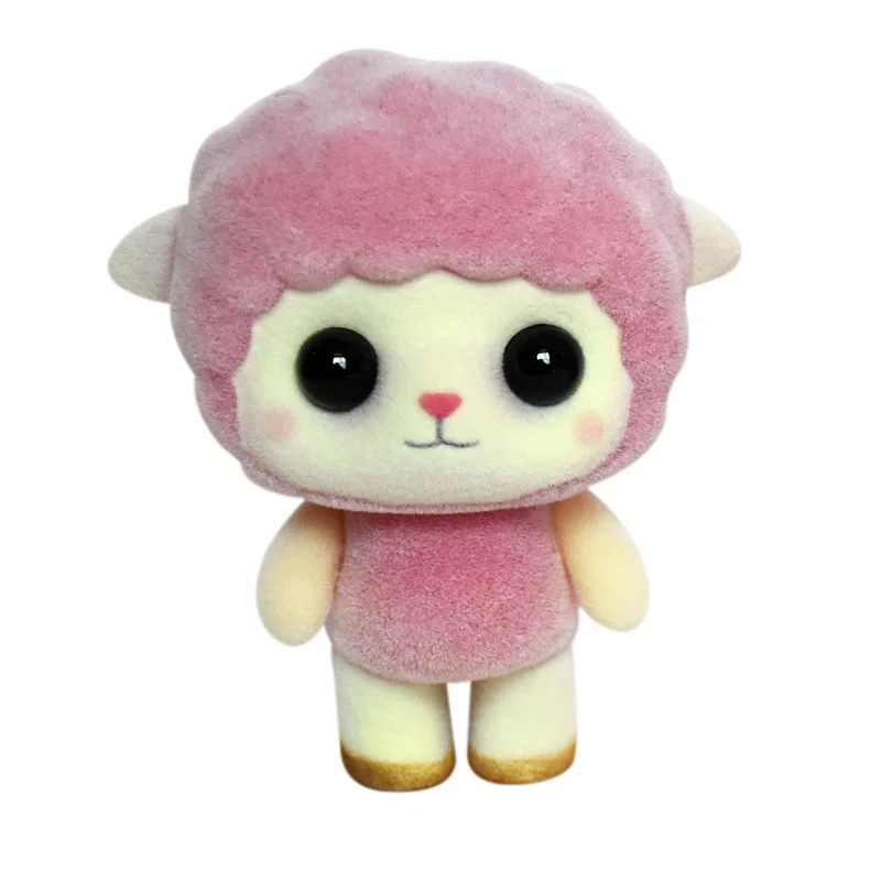 Миниатюрная овечья кукла игрушки каваи флокированные животные игрушка для