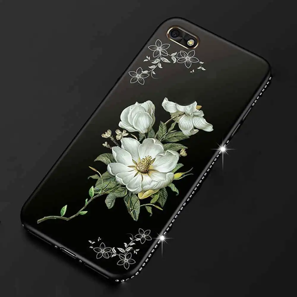 HOTSWEI чехол для Huawei Honor 7A 5 45 &quotРоскошный горный хрусталь 3D Рельефный цветочный