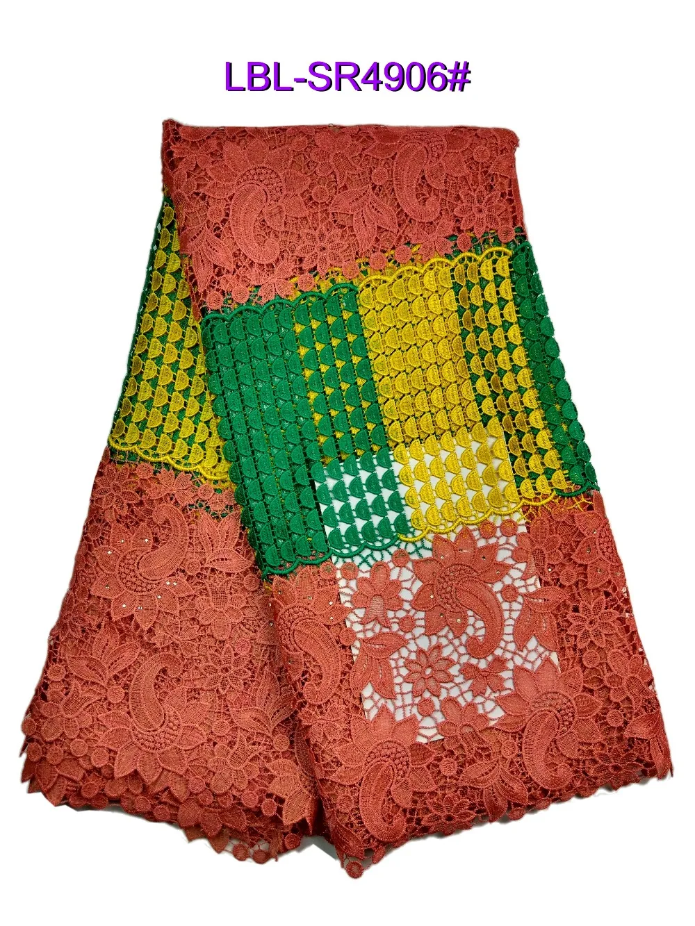 LBS06 multi цвета с цветочным узором Нигерии Гипюр Кружевной Ткани Бесплатная