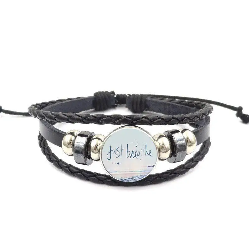 EJ глазурь для женщин мужчин просто дышать Цитата Ювелирные изделия стеклянный