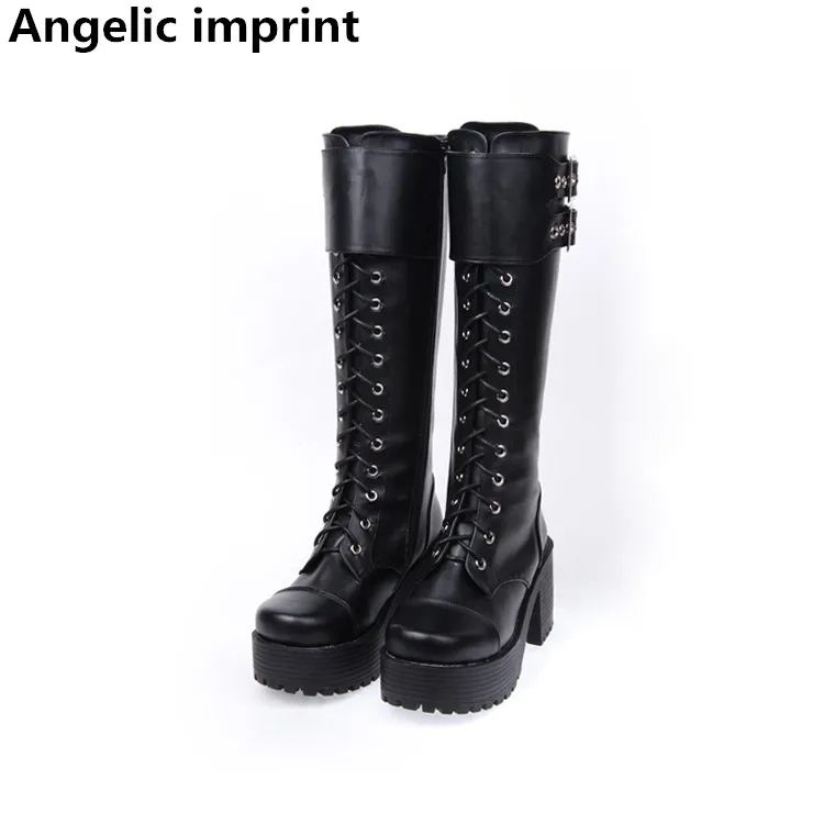 Ангельский отпечаток Мори девушка женские мотоциклетные ботинки в стиле панк