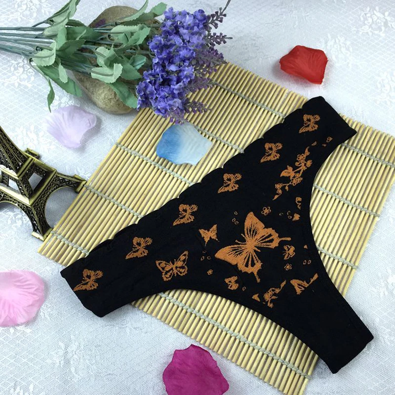 Сексуальные женские с принтом бабочки Active нижнее белье кружевные трусы