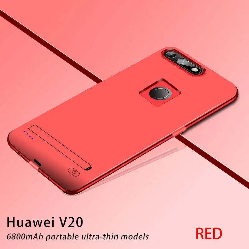 Red Чехол для аккумулятора 6800 мА/ч для huawei V20, чехол для внешнего аккумулятора, тонкое быстрое зарядное устройство, внешний аккумулятор, чехол для huawei Honor V20 - Цвет: Red