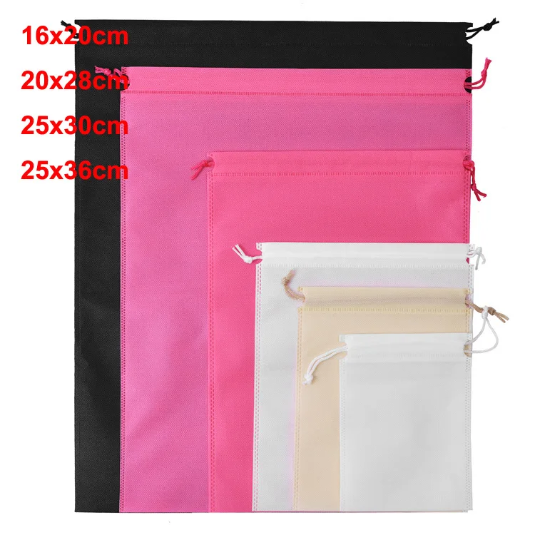 

50pcs/lot 16x20 20x28 25x30 25x36cm Drawstring Non-Woven Bags Fabric Shopping Gifts Bags (Extra Cost for Customised Logo)