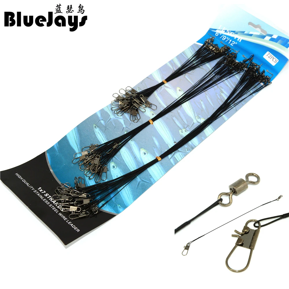 BlueJays качественная 72 шт./лот рыболовная снасть приманка трос длина 15 см 23 30 черная