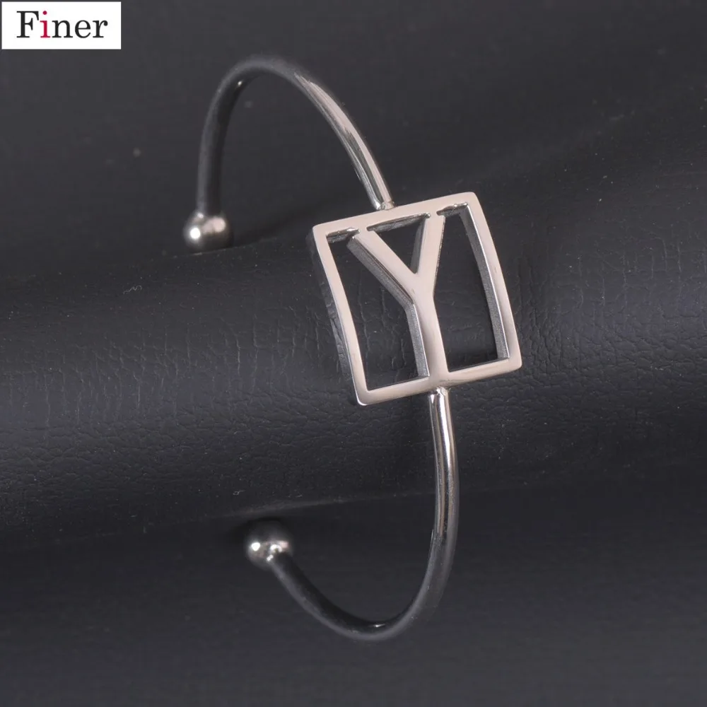 

New Aarrive Y Letter Bracelet Stainless Steel Silver Color Name Bangle