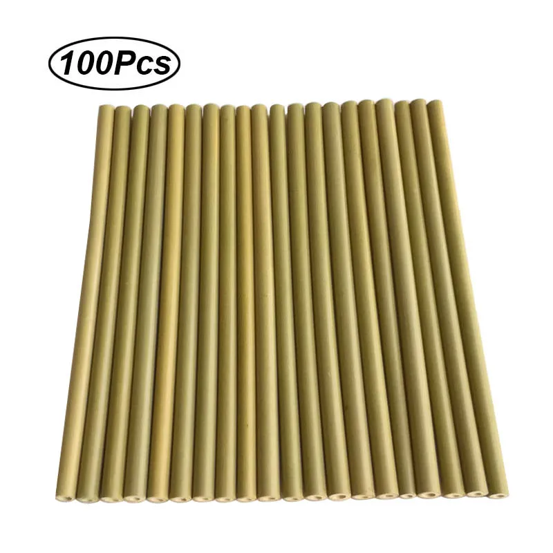 100pcs-G UNTIOR 50 шт/100 шт бамбуковая солома многоразовая солома Органическая натуральная бамбуковая Питьевая Соломка для бара вечерние аксессуары - Цвет: 100pcs-G