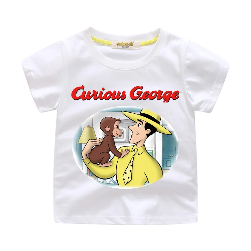 Любопытная футболка Любопытный Джордж для детей летняя одежда детские короткие