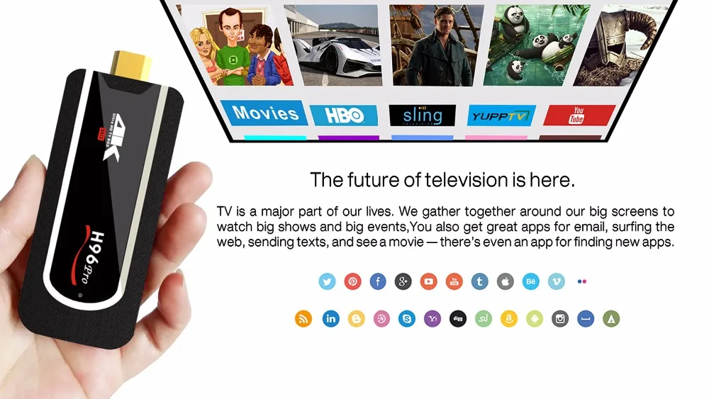 H96 pro 2G/8G 2G/16G Amlogic S912 android stick 7,1 4k ultra tv box H265. mini Android tv Stick Full