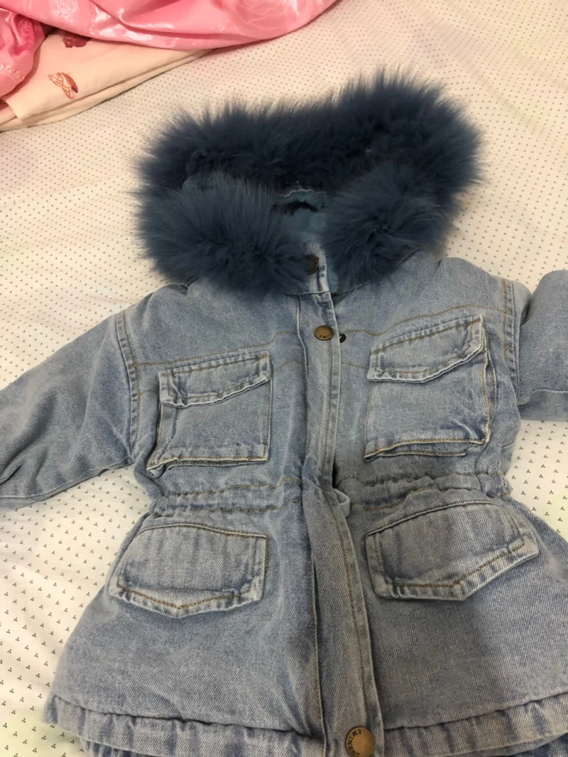 Children's cowboy plus velvet warm jacket