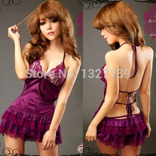 Платье нижнее белье стринги Черное женское сексуальное с открытой спиной