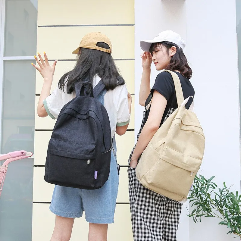 Холст ноутбук Kanken Для женщин 2018 Новый Harajuku Твердые школьные сумки для девочек