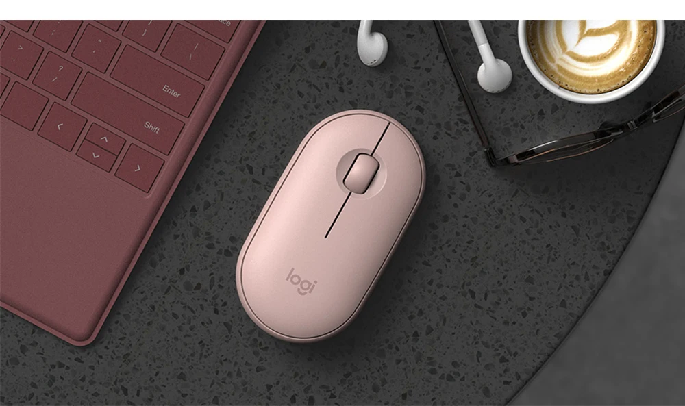 Оригинальная Беспроводная мини-мышь с Bluetooth от компании logitech Pebble, тонкая, 1000 dpi, 100g, высокоточная, оптическая, отслеживающая, Unifying, цветная мышь