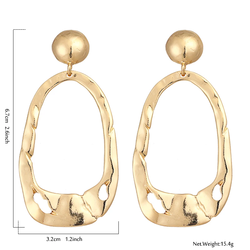 YMYW цинковый сплав винтажные золотые полые геометрические висячие серьги простые