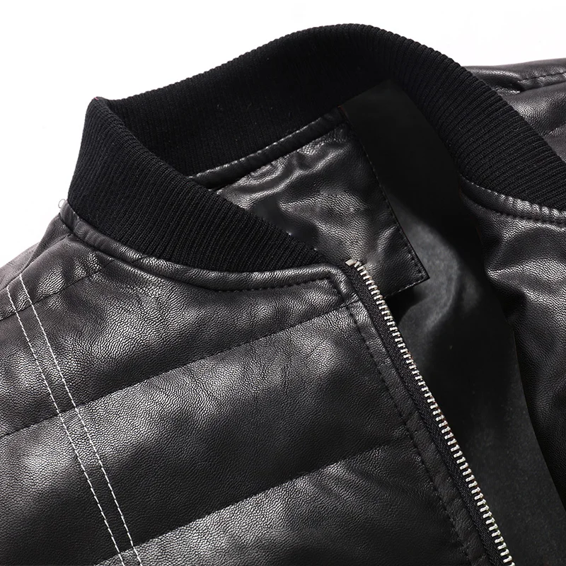 Новые брендовые зимние мужские парки модные теплые кожаные пальто с хлопковой