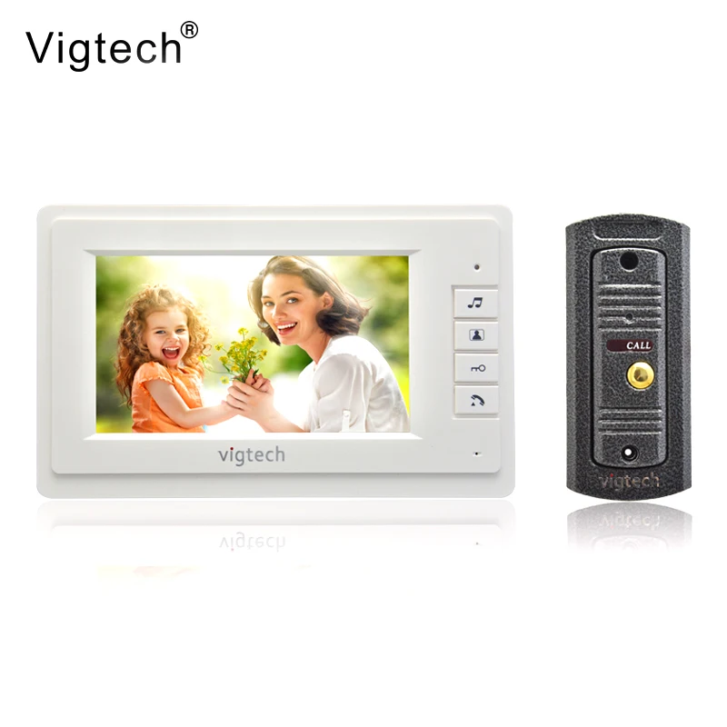 

Vigtech 7Inch Wired Home Door Intercom System Video Doorphone Device For Villa Building Apartment With Waterproof & IR Camera