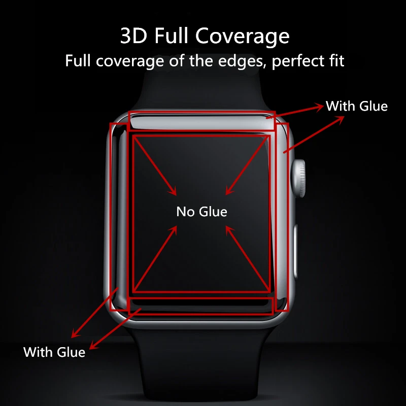 BinFul 3D изогнутый 9 H Полноэкранный протектор для Apple Watch Series 1 2 3 4 40 мм 44 38 42