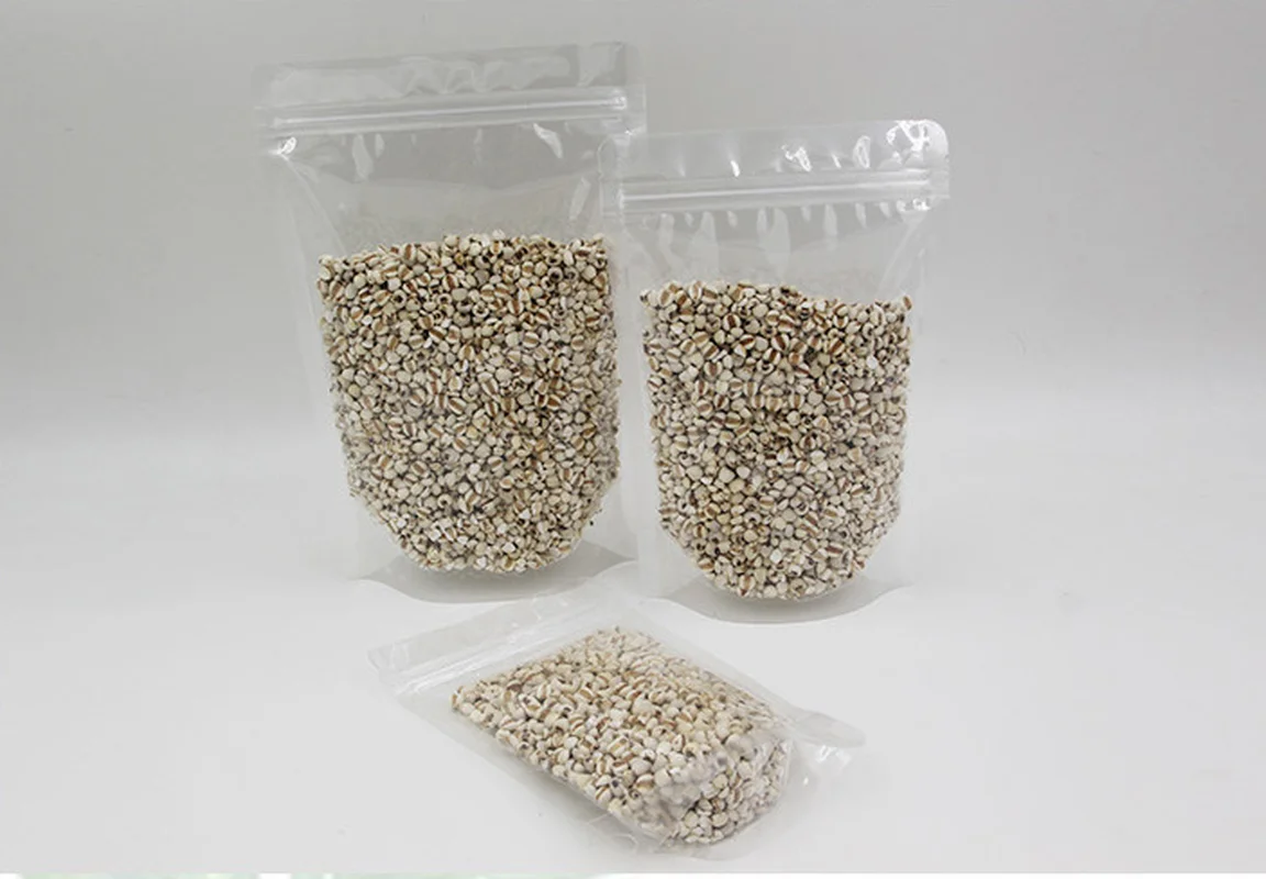 100 шт Различные размеры замка застежка-молнии стоьте вверх прозрачные сумки для