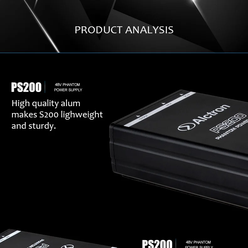 Alctron PS200 48V фантомный источник питания для конденсаторного микрофона, как от 9V батареи, так и от 9V адаптера