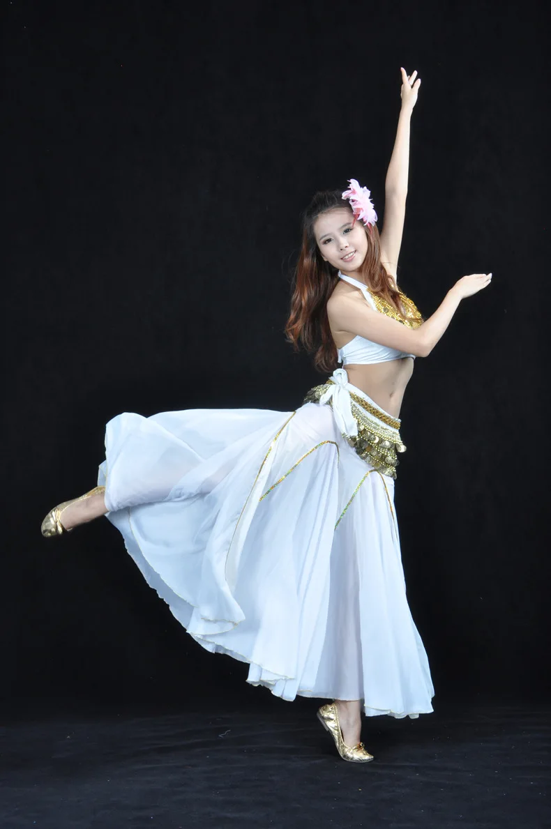 White DJGRSTER, новинка, 3 шт., костюм для танца живота, костюм Болливуда, индийское платье, платье для танца живота, женский костюм для танца живота, наборы, Племенной Стиль - Цвет: White